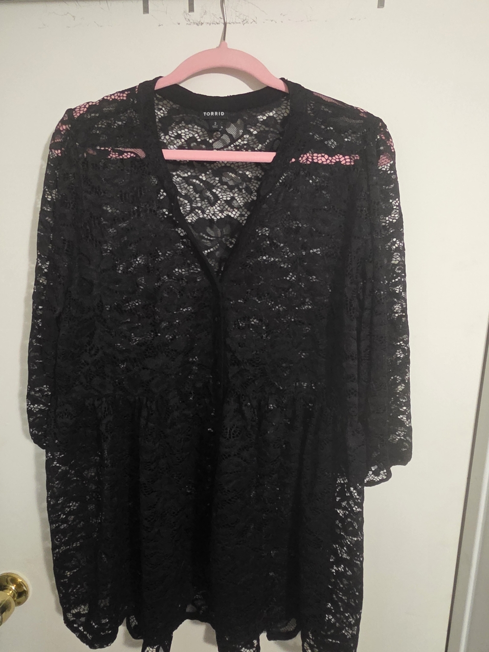 torrid Black Floral Lace Blouse
